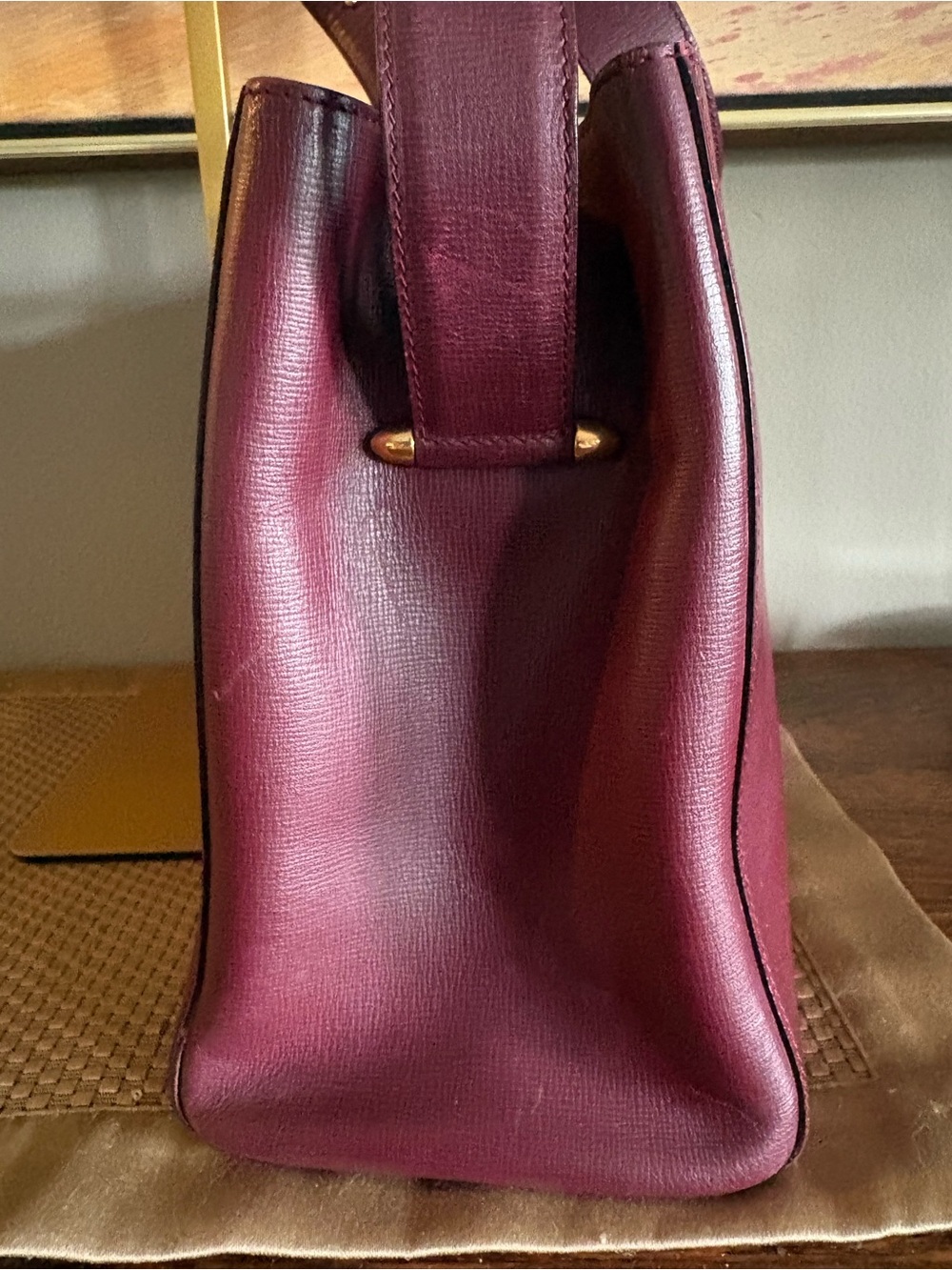 Cartier Must de Cartier Vintage Leather Shoulder Bag - Bordeaux Burgundy - Picture 4 of 14